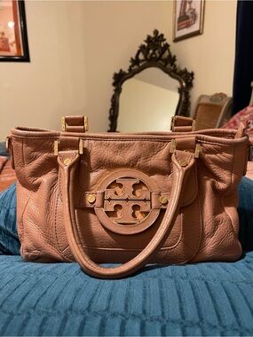 Tory Burch Mini Amanda Leather Satchel Handbag - Blush
